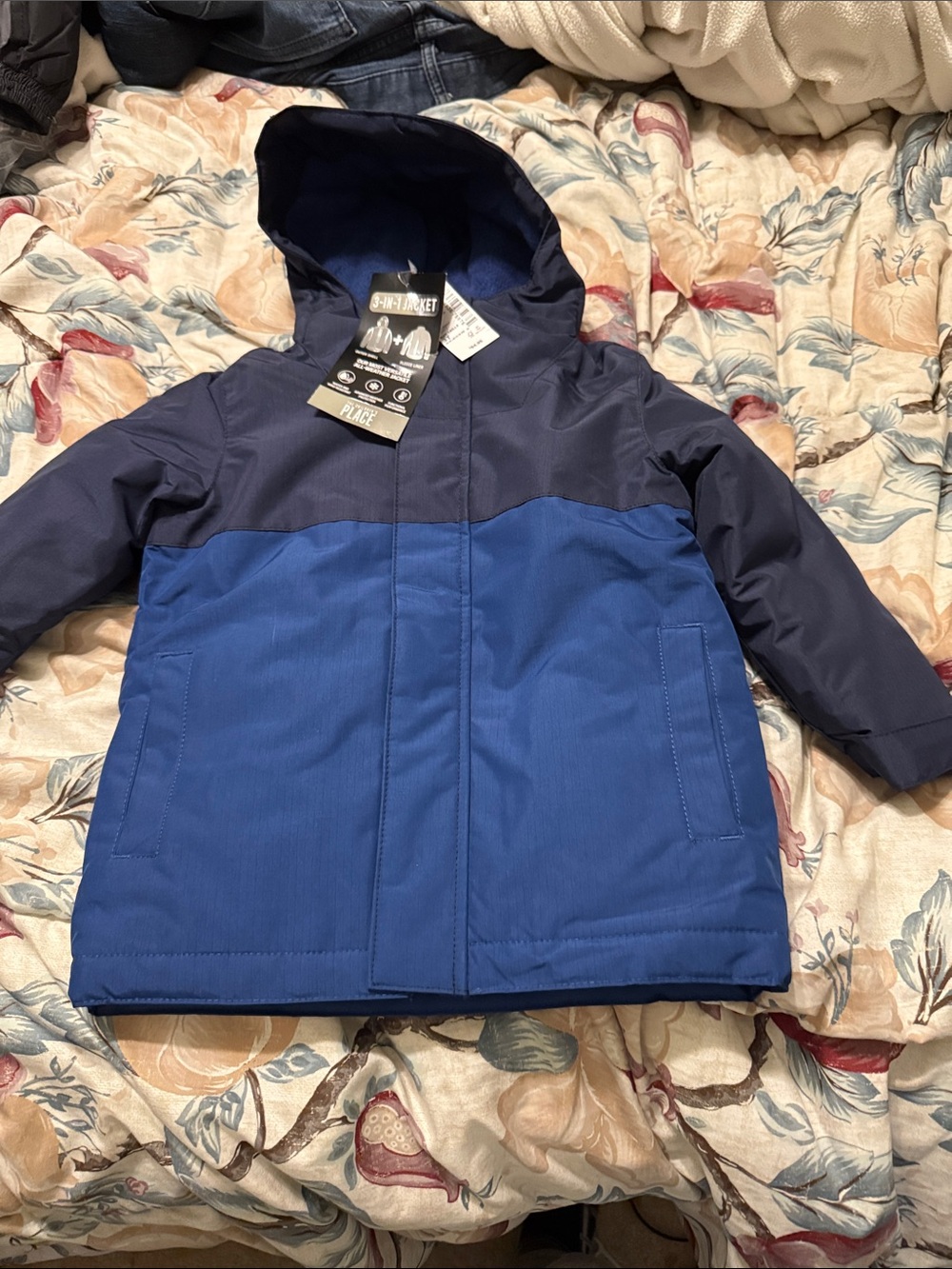 The Children's Place Two-Tone Navy and Royal Blue Hooded winter Jacket